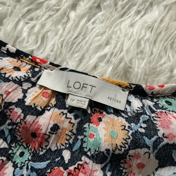 Loft Floral Sidetie Henley Mini Dress‎ - Picture 3 of 5